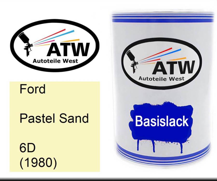 Ford, Pastel Sand, 6D (1980): 500ml Lackdose, von ATW Autoteile West.